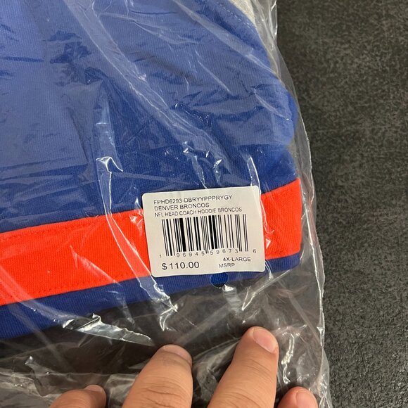 Mitchell And Ness Throwbacks Hoodie Denver Bronco Hoodie 4-XL - Picture 2 of 5